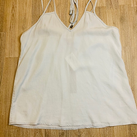 NAKED ZEBRA Chambray Halter Tank - Picture 1 of 9